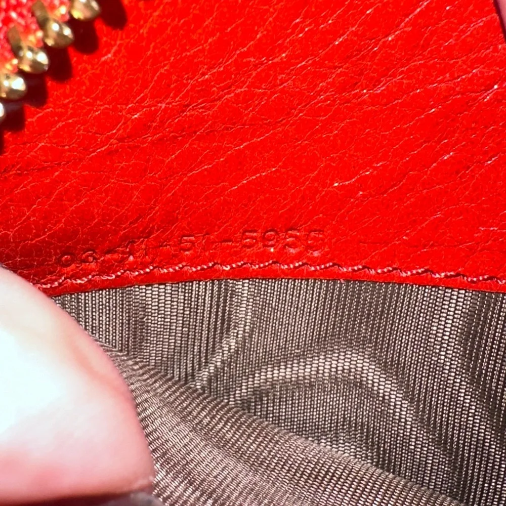 Chloe Wallet ❤️ COA Lily Ribbon Wallet in Bright Red Soft Pebbled Leather